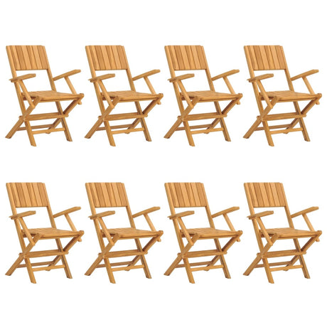 vidaXL Folding Garden Chairs 8 pcs 55x61x90 cm Solid Wood Teak