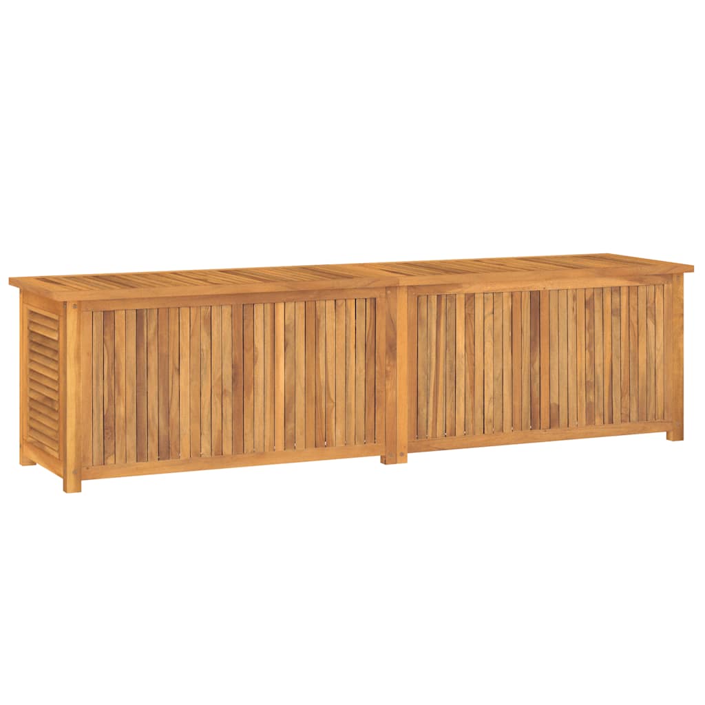 Garden Storage Box with Bag 200x50x55 cm Solid Wood Teak