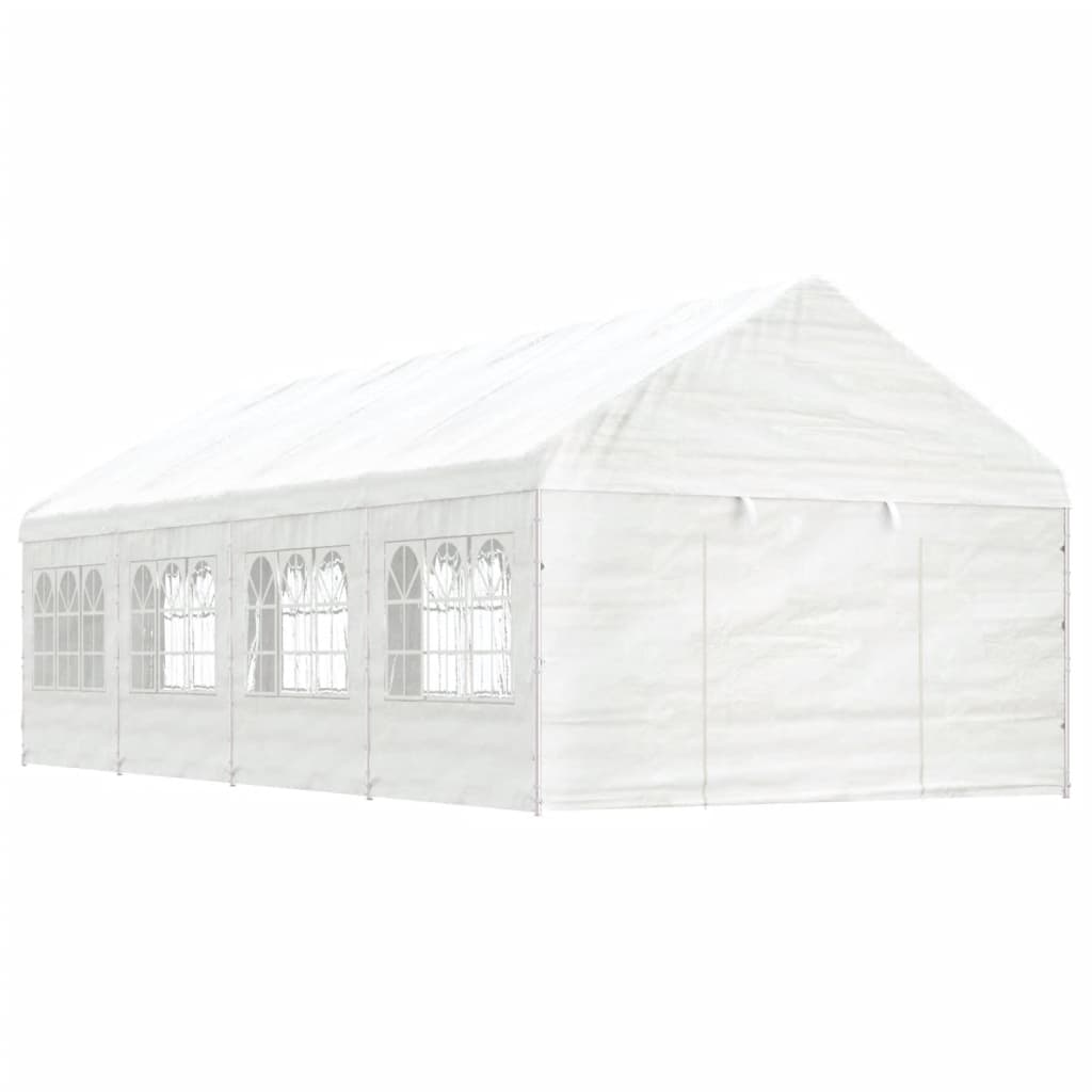 Gazebo with Roof White 8.92x4.08x3.22 m Polyethylene