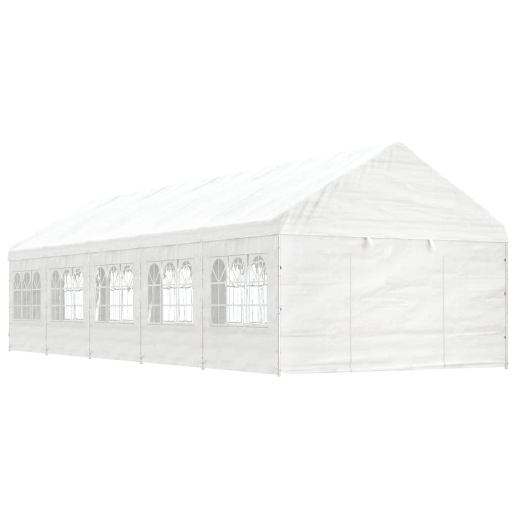 Gazebo with Roof White 11.15x4.08x3.22 m Polyethylene