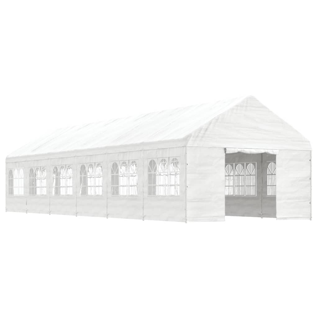 Gazebo with Roof White 13.38x4.08x3.22 m Polyethylene