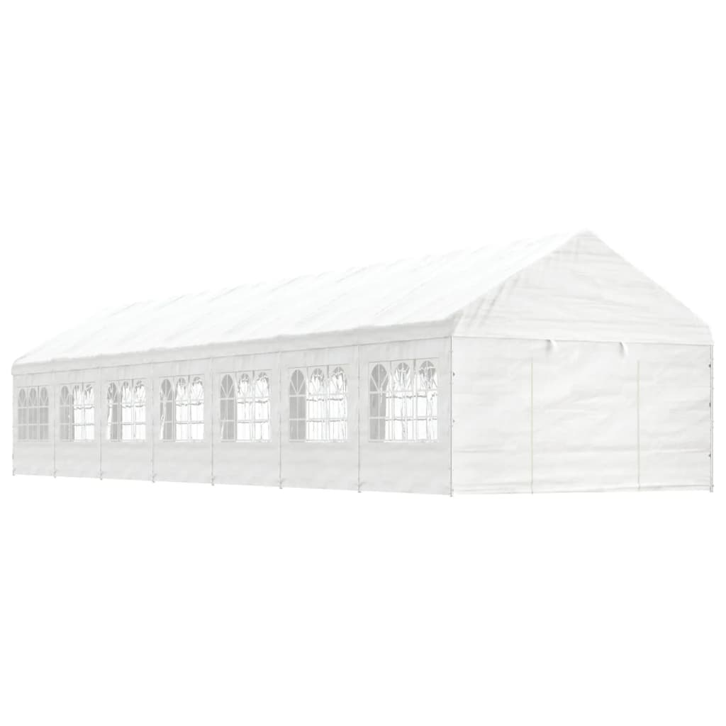 Gazebo with Roof White 15.61x4.08x3.22 m Polyethylene