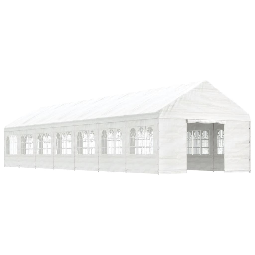 Gazebo with Roof White 15.61x4.08x3.22 m Polyethylene