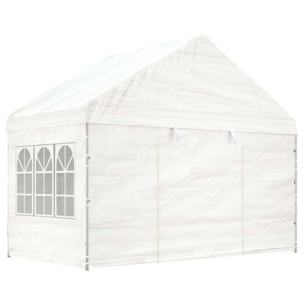 Gazebo with Roof White 15.61x4.08x3.22 m Polyethylene