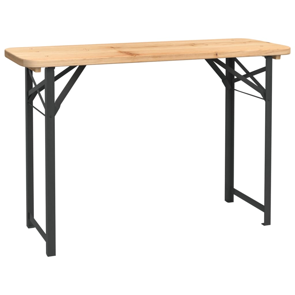 3 Piece Folding Beer Table Set Solid Wood Fir