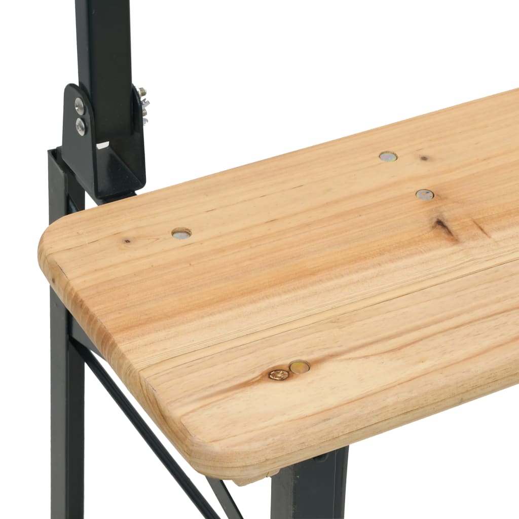 3 Piece Folding Beer Table Set Solid Wood Fir