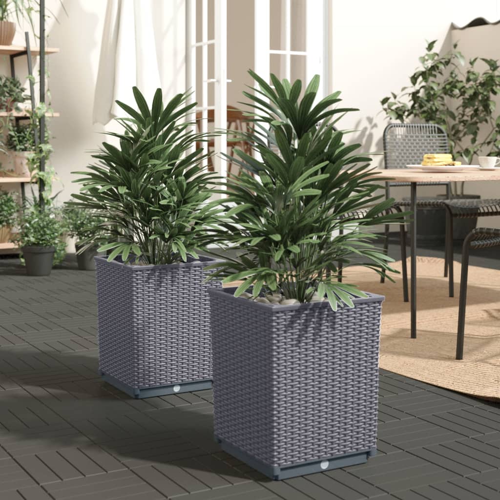 Planters 2 pcs Blue Grey 30x30x37 cm Polypropylene