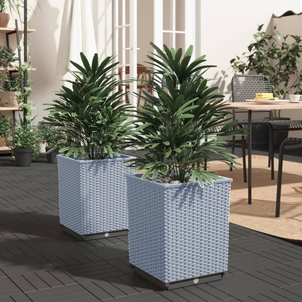 Planters 2 pcs Light Grey 30x30x37 cm Polypropylene