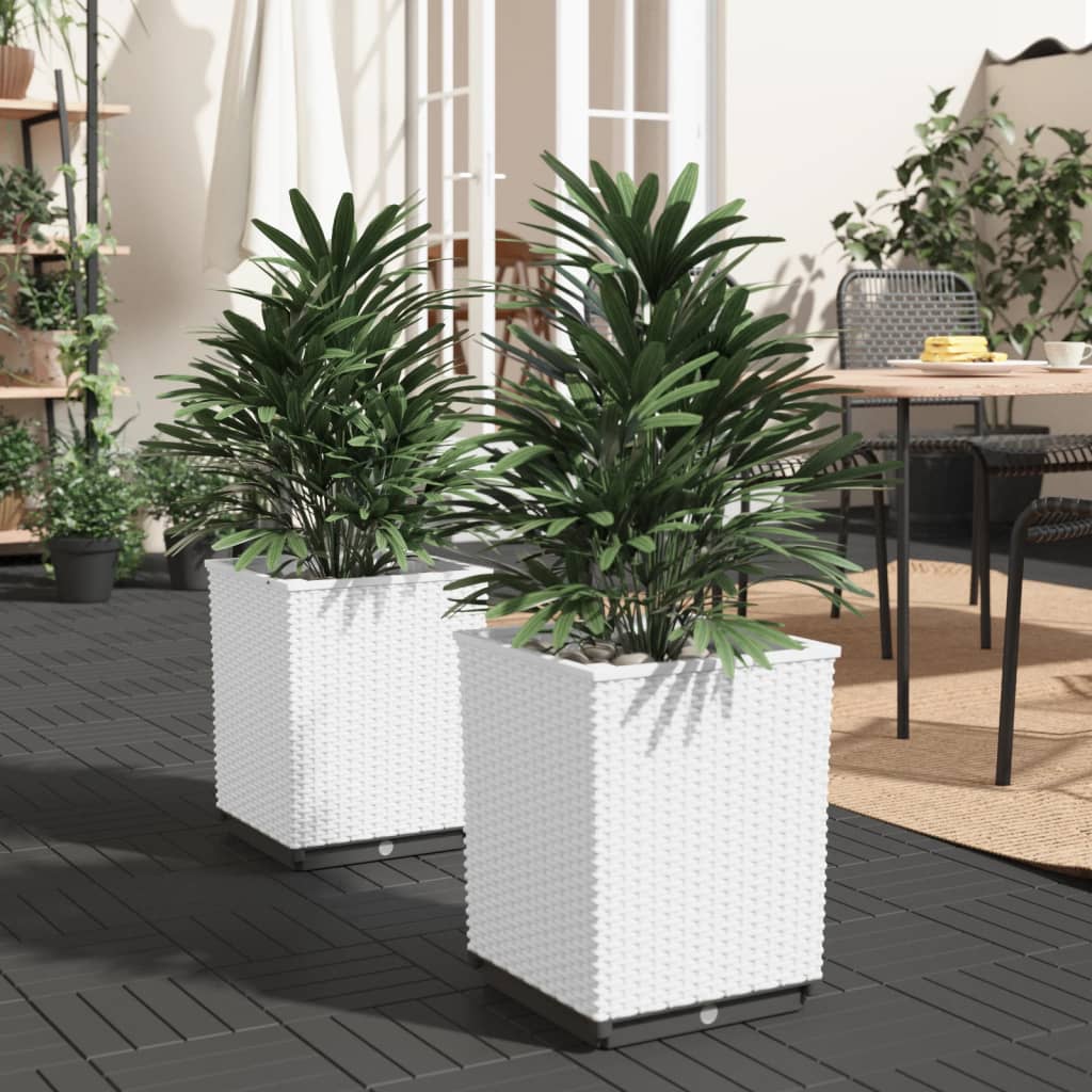 Planters 2 pcs White 30x30x37 cm Polypropylene