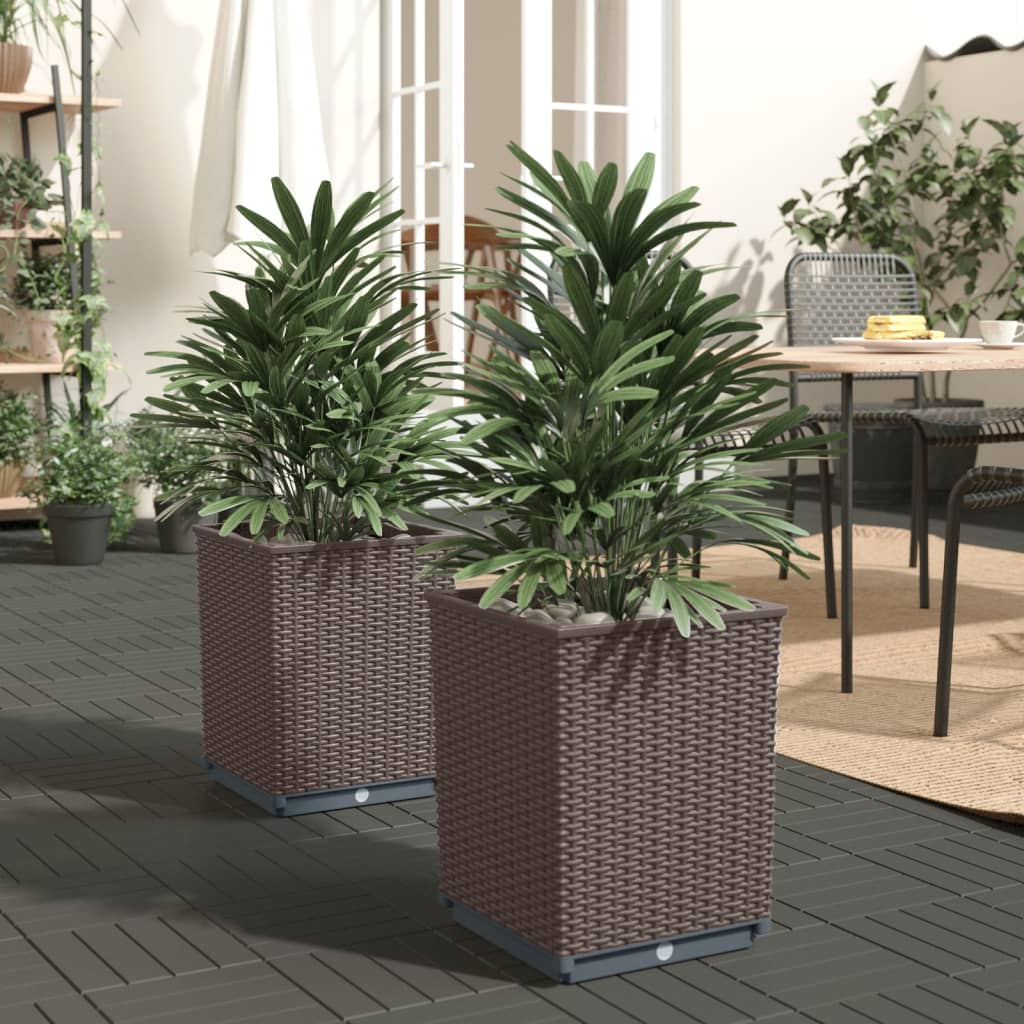 Planters 2 pcs Brown 30x30x37 cm Polypropylene