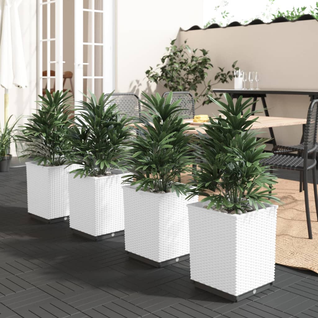 Planters 4 pcs White 30x30x37 cm Polypropylene