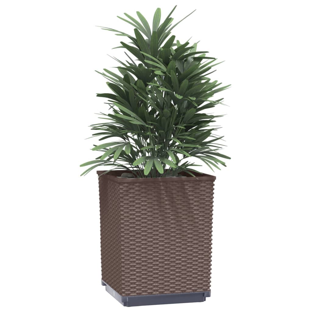 Planters 4 pcs Brown 30x30x37 cm Polypropylene