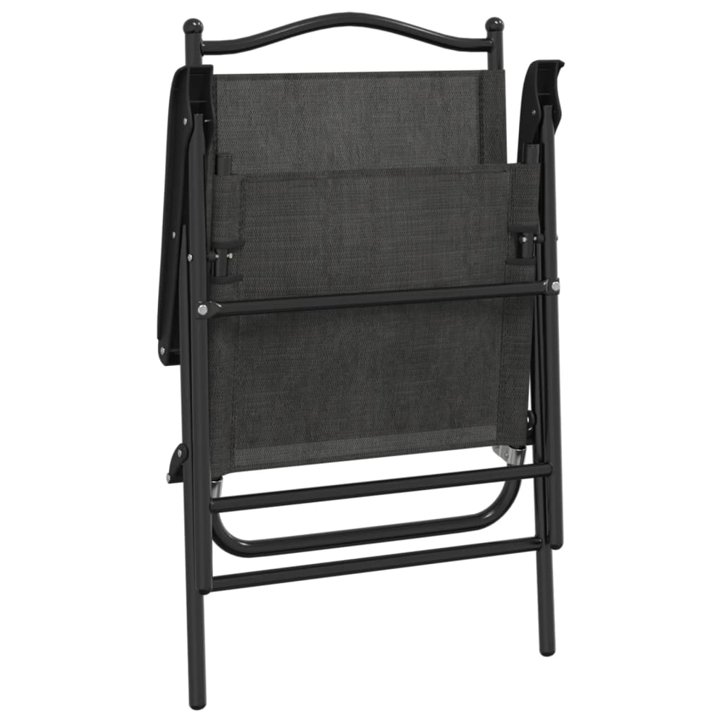 vidaXL Folding Garden Chairs 8 pcs Melange Grey Steel and Textilene