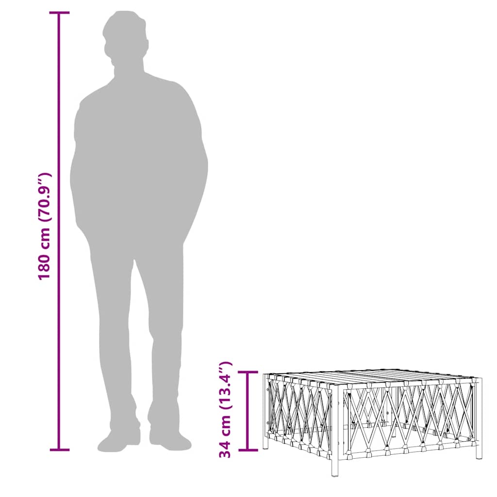 Garden Table Anthracite 70x70x34 cm Woven Fabric