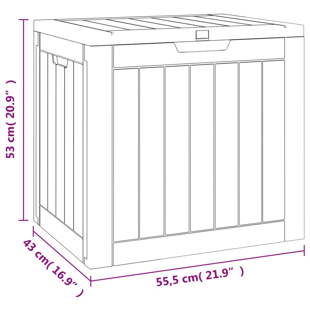 Garden Storage Box Grey 55.5x43x53 cm Polypropylene