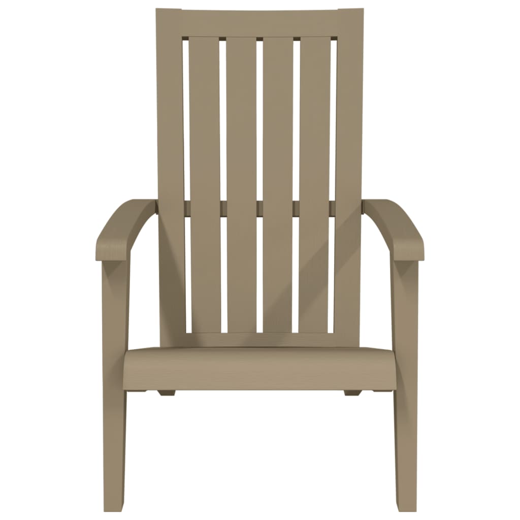 Garden Adirondack Chairs 2 pcs Light Brown Polypropylene