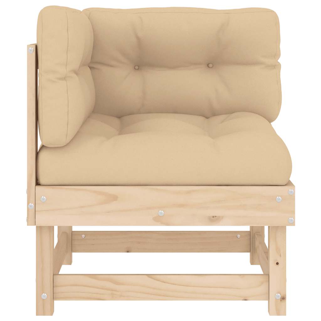 Corner Sofa with Cushions Solid Wood Pine