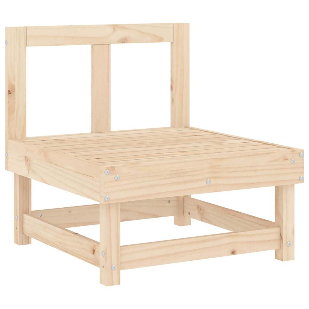 Middle Sofa with Cushions Solid Wood Pine