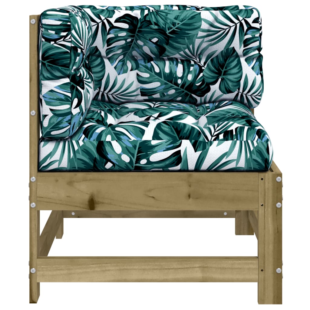 Corner Sofa with Cushions Impregnated Wood Pine