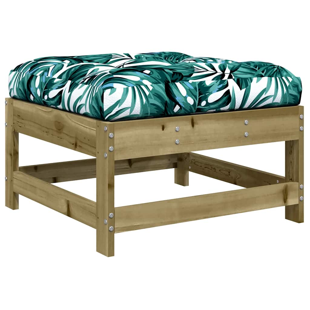 Garden Footstools with Cushions 2pcs Impregnated Wood Pine