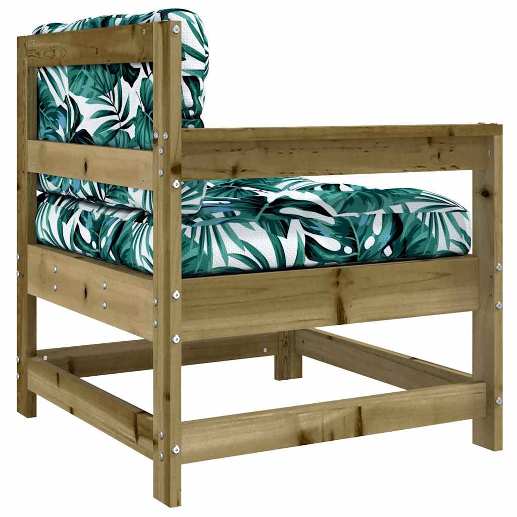 Garden Chairs with Cushions 2 pcs Impregnated Wood Pine