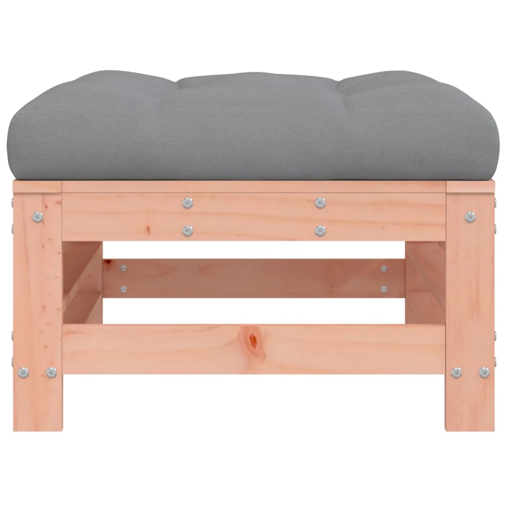 Garden Footstool with Cushion Solid Wood Douglas