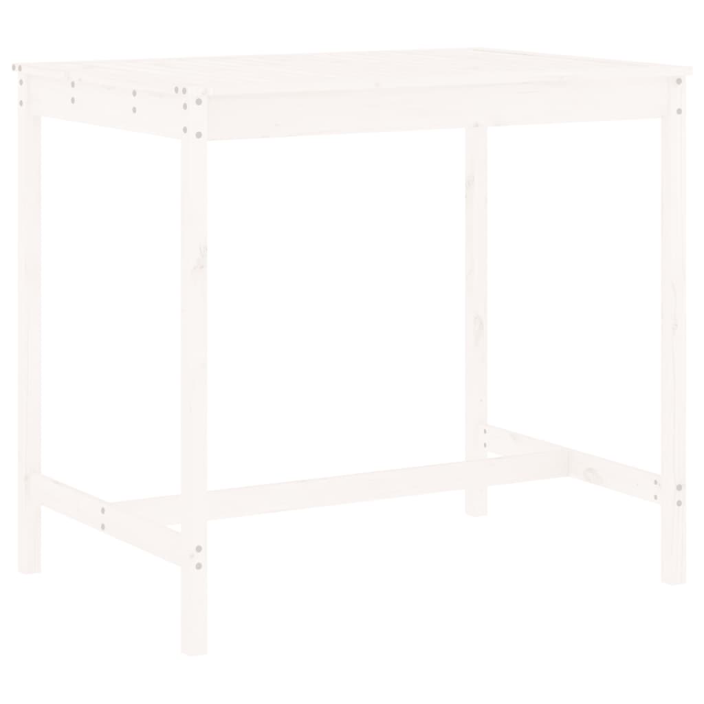 5 Piece Garden Bar Set White Solid Wood Pine