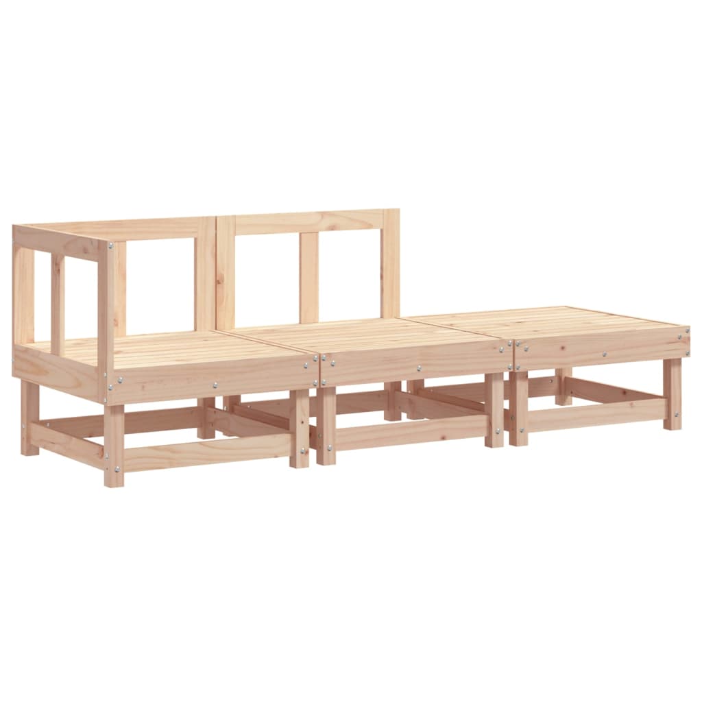 3 Piece Garden Lounge Set Solid Wood Pine