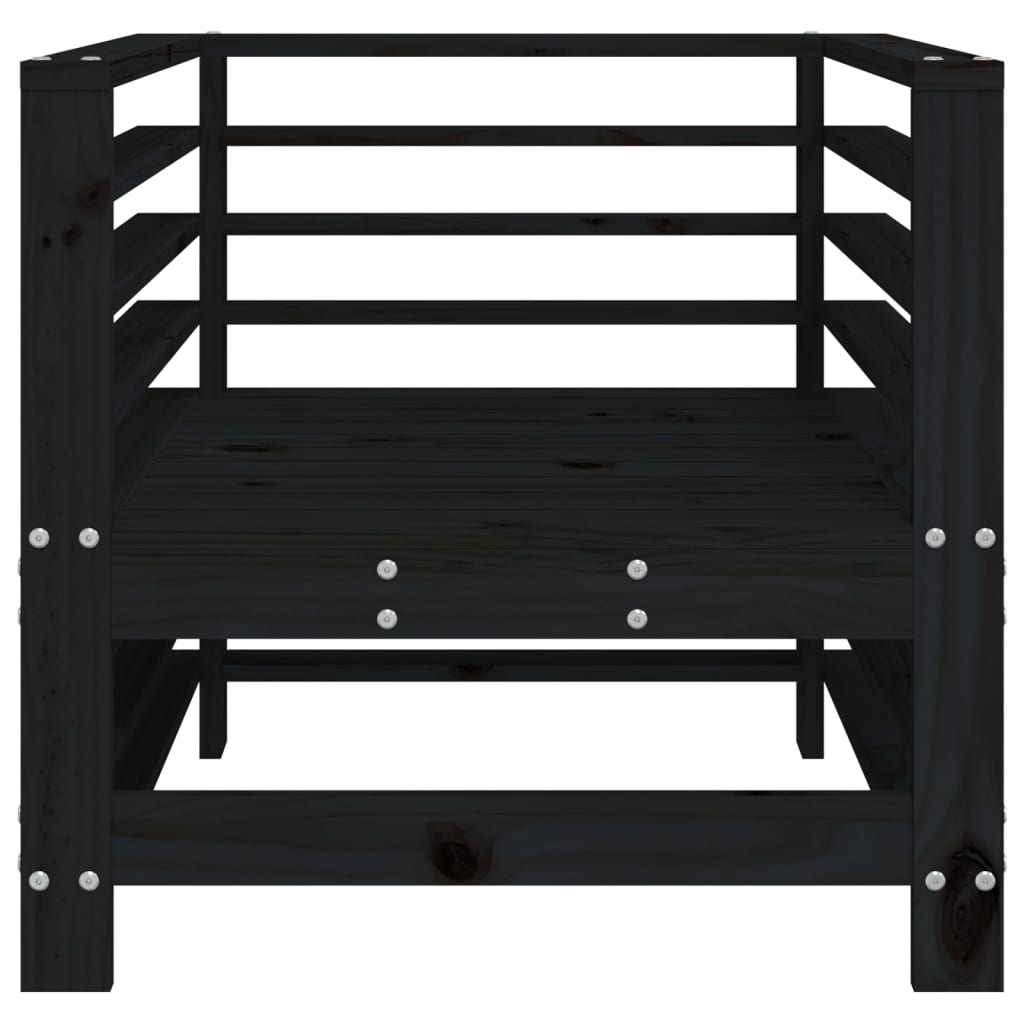 Garden Chairs 2 pcs Black Solid Wood Pine