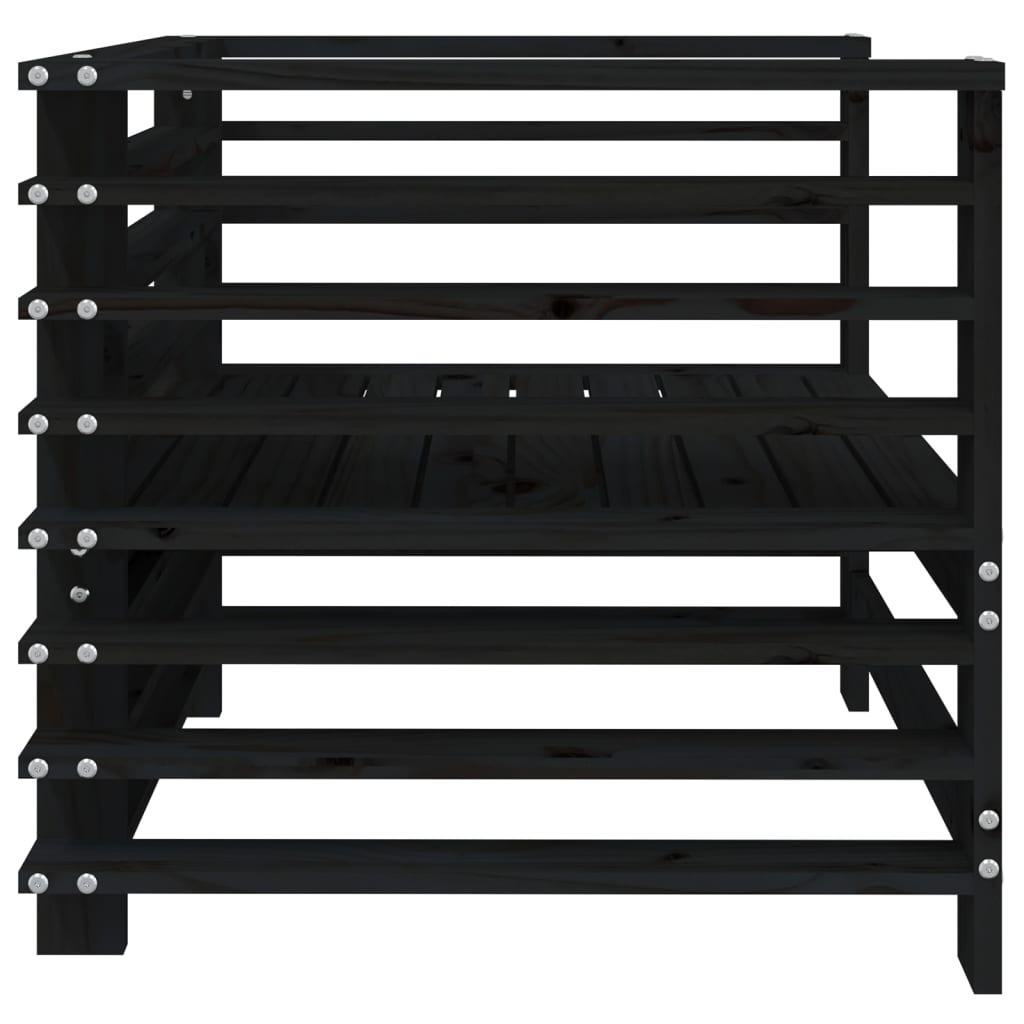 Garden Chairs 2 pcs Black Solid Wood Pine