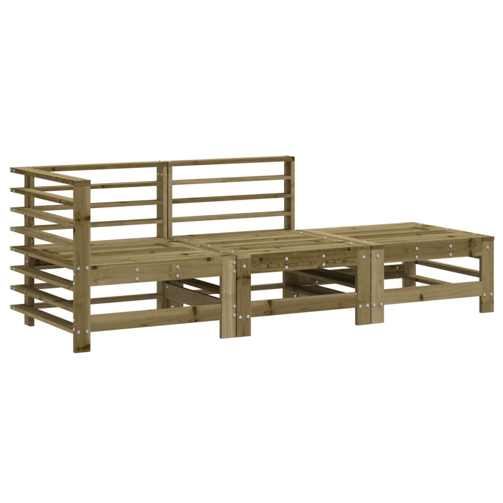 3 Piece Garden Lounge Set Impregnated Wood Pine