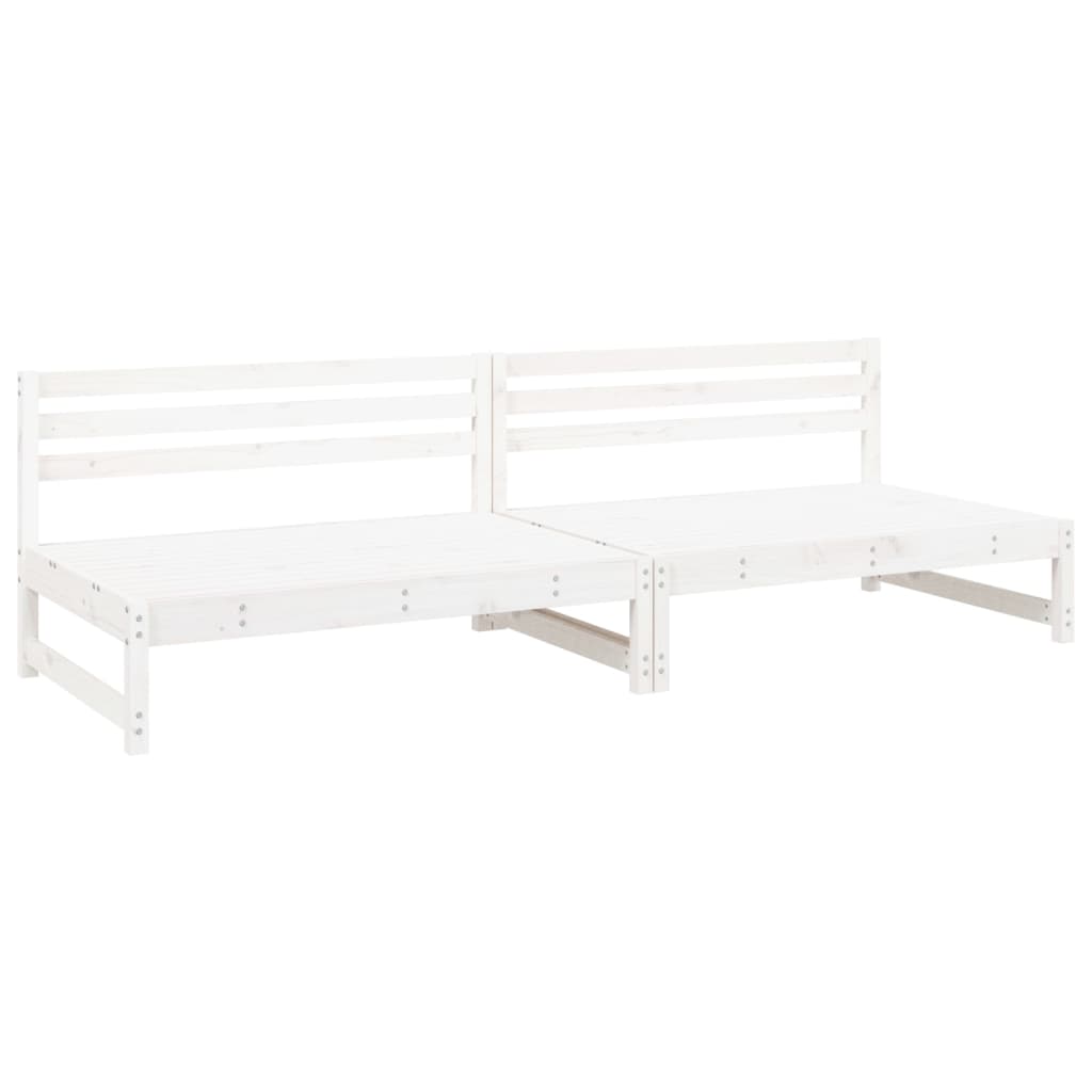 Garden Middle Sofas 2 pcs White 120x80 cm Solid Wood Pine