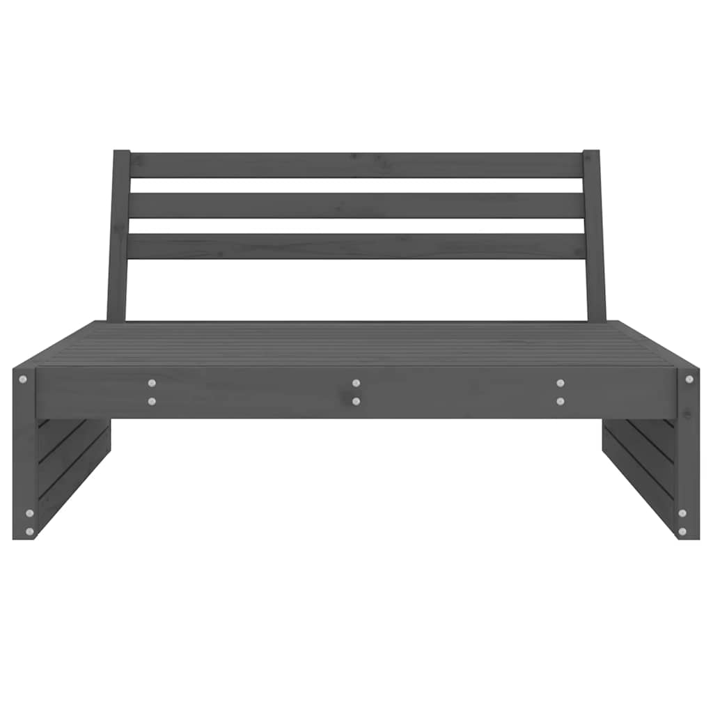 Garden Middle Sofa Grey 120x80 cm Solid Wood Pine