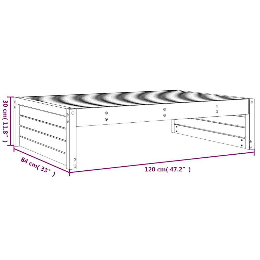 Garden Footstool Grey 120x80 cm Solid Wood Pine