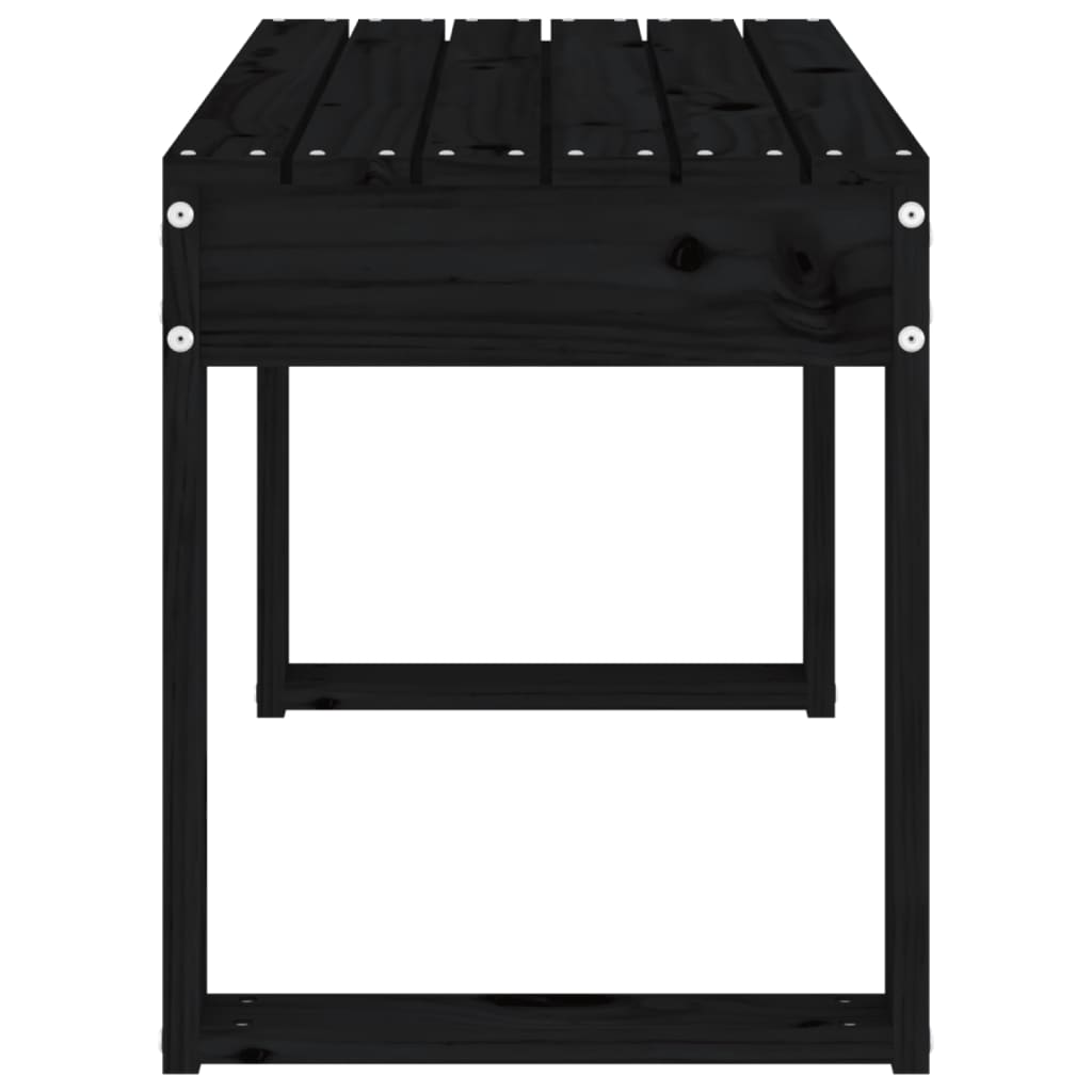 Garden Bench Black 80x38x45 cm Solid Wood Pine