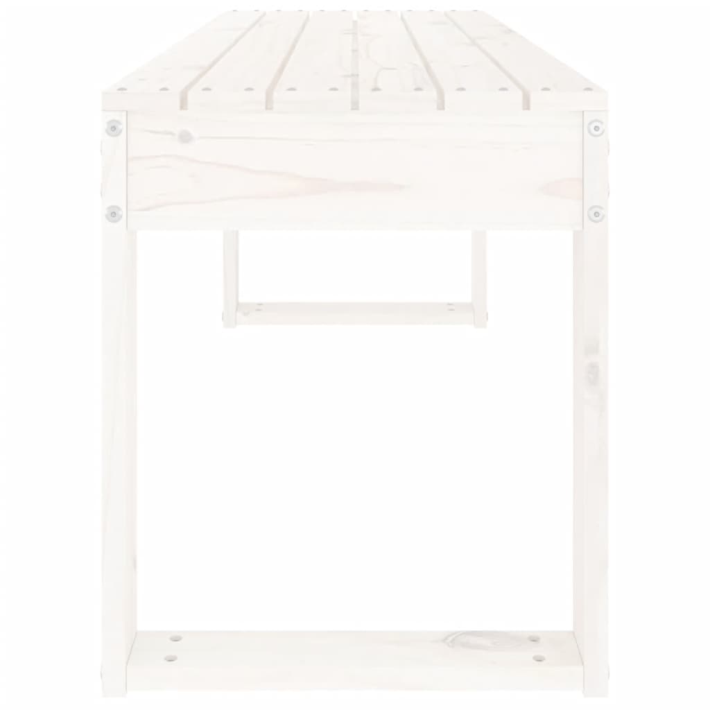 Garden Bench White 110x38x45 cm Solid Wood Pine