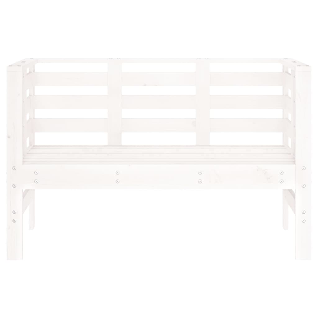 Garden Bench White 111.5x53x71 cm Solid Wood Pine