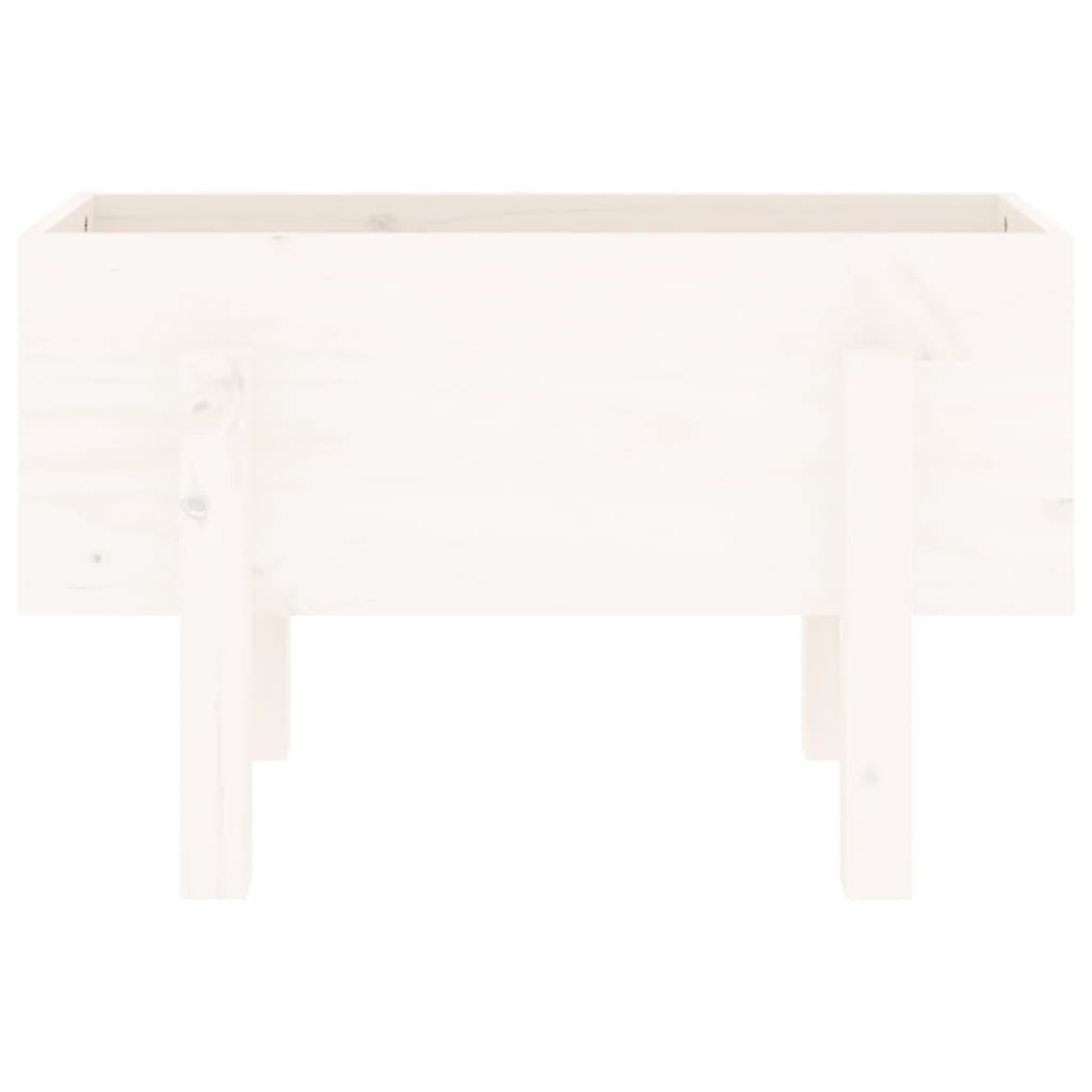 Garden Planter White 62x30x38 cm Solid Wood Pine