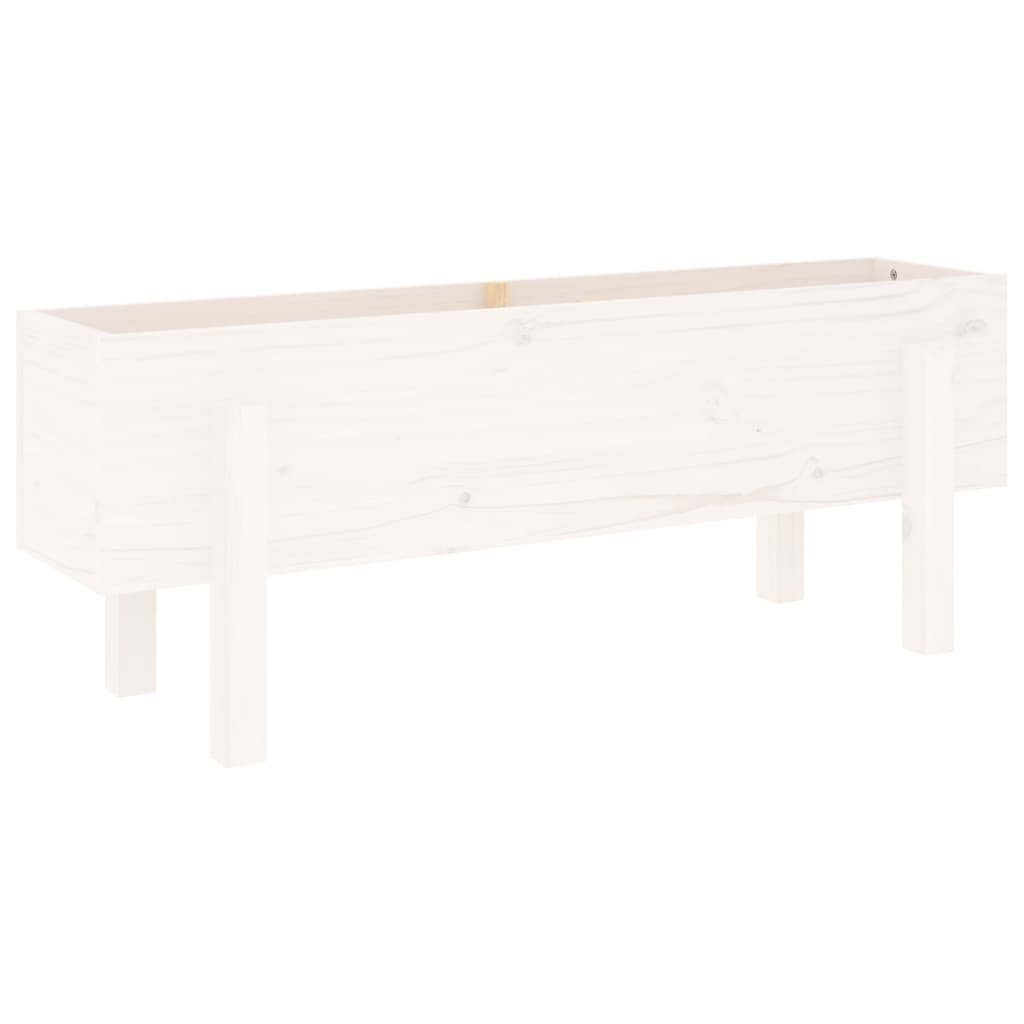 Garden Raised Bed White 101x30x38 cm Solid Wood Pine
