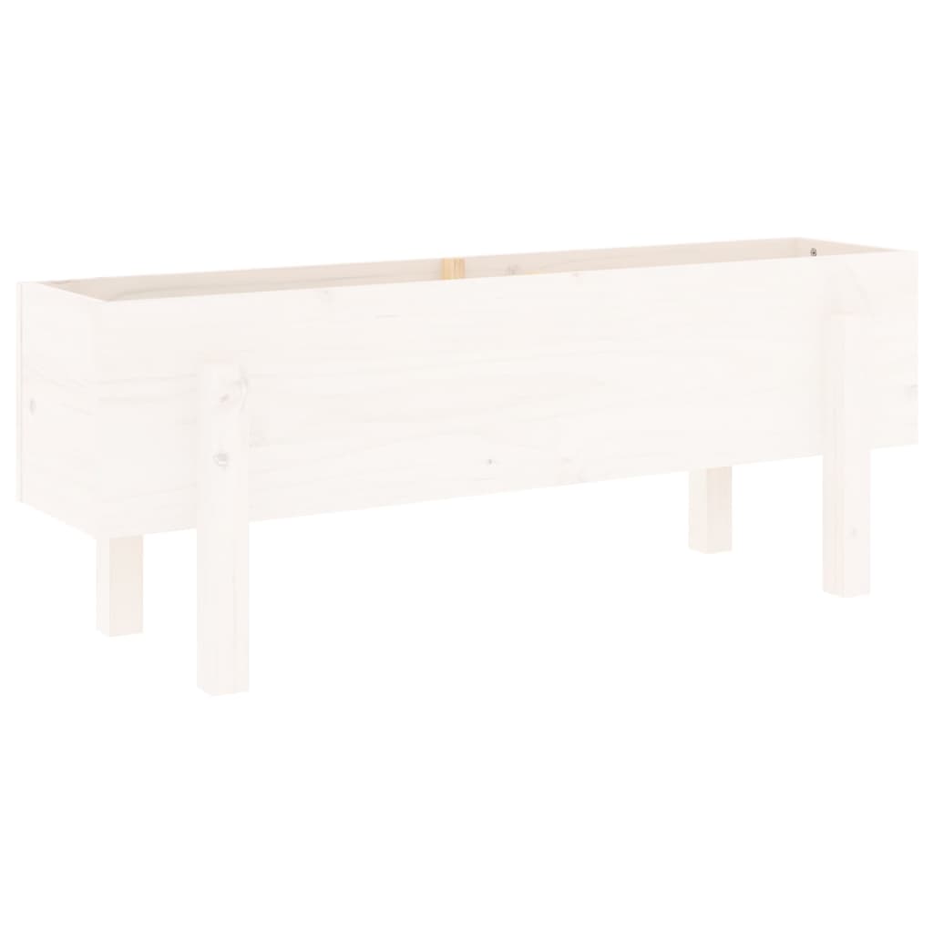 Garden Raised Bed White 101x30x38 cm Solid Wood Pine