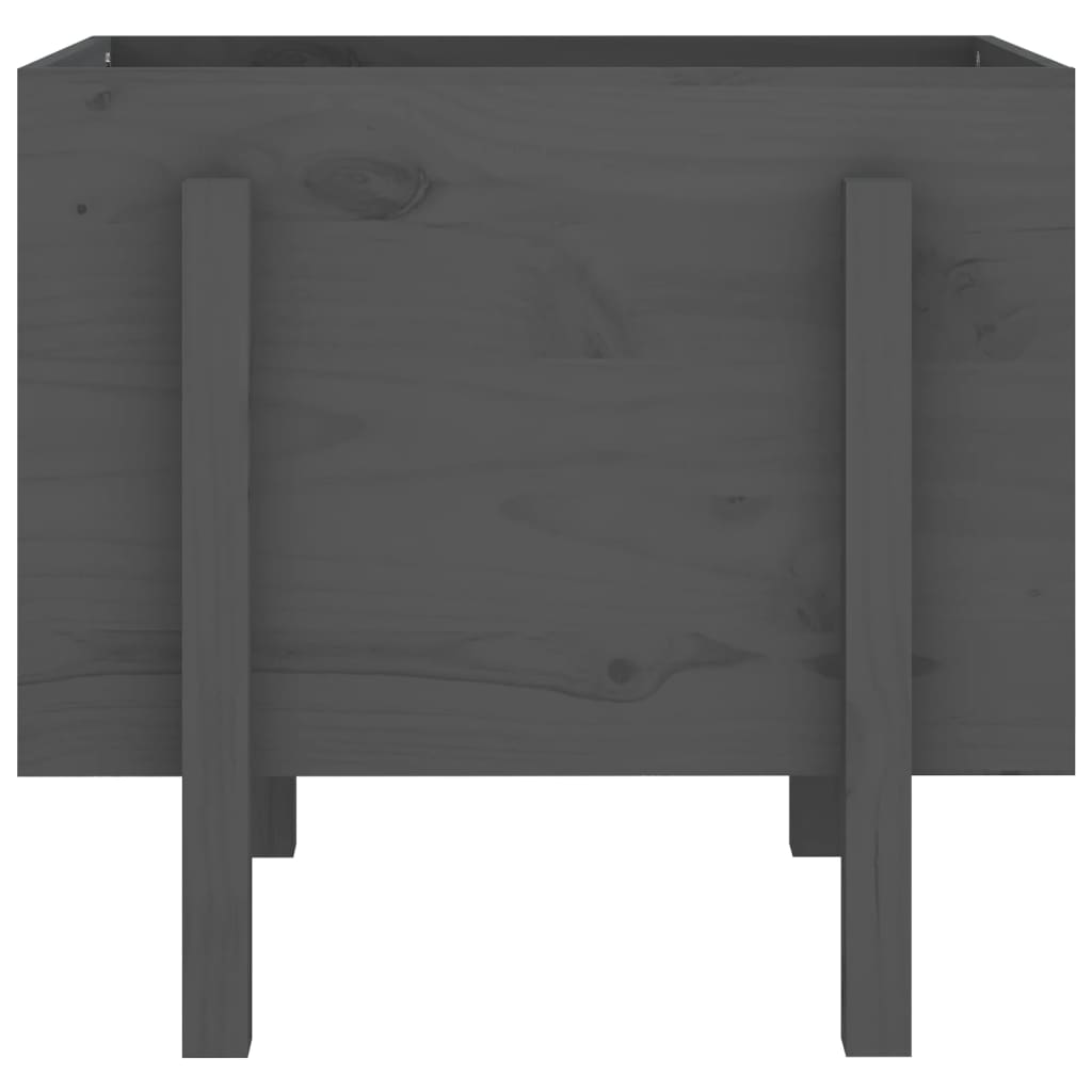 Garden Planter Grey 62x50x57 cm Solid Wood Pine