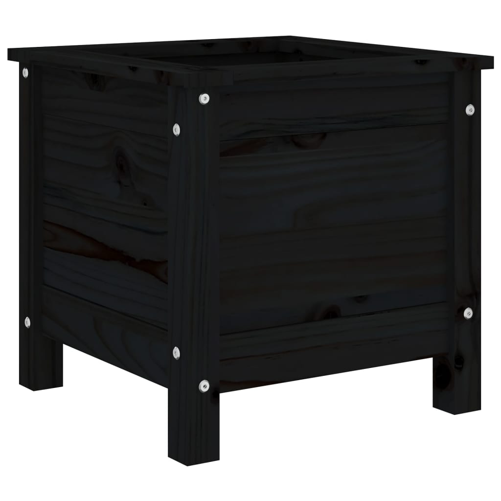 Garden Planter Black 40x40x39 cm Solid Wood Pine