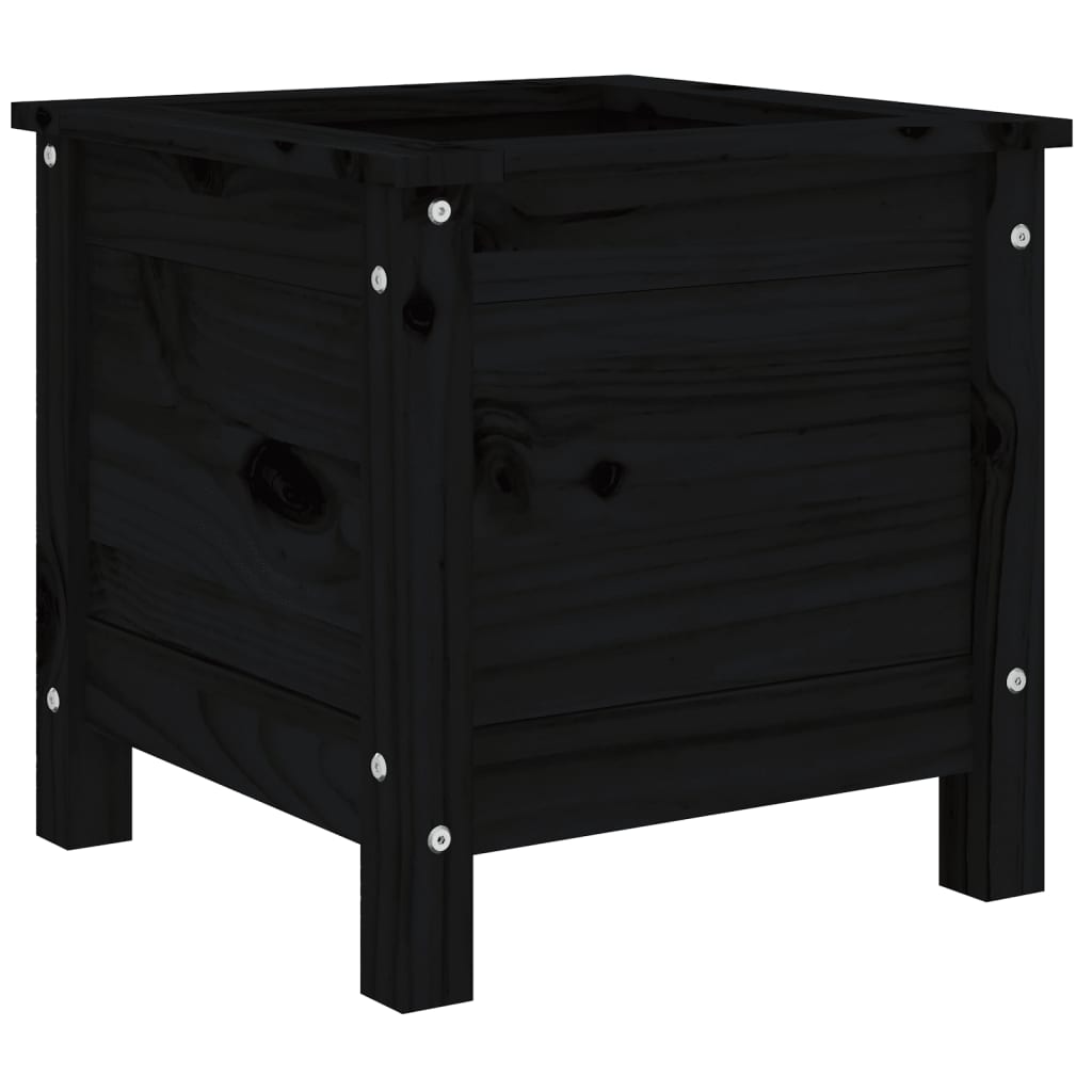 Garden Planter Black 40x40x39 cm Solid Wood Pine