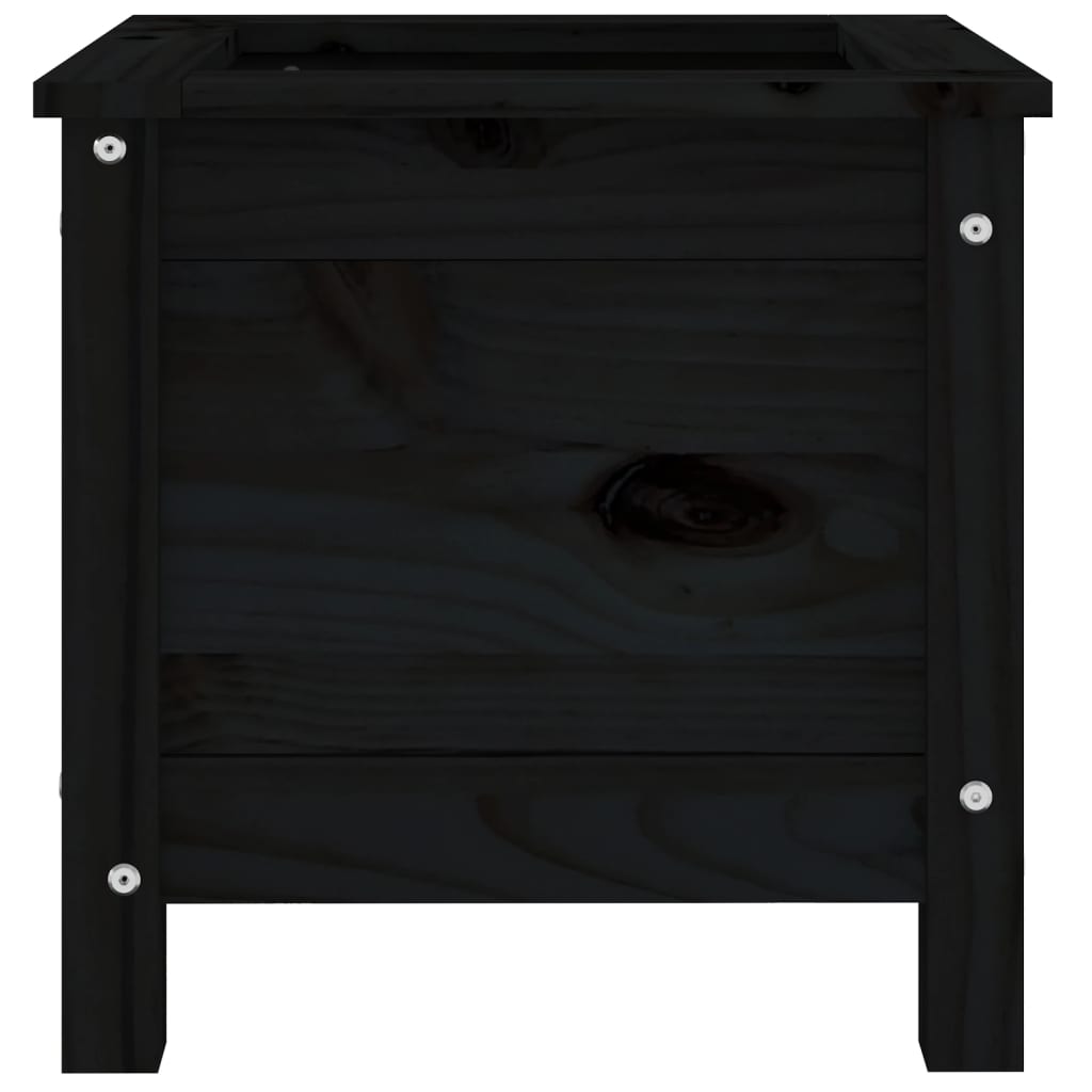 Garden Planter Black 40x40x39 cm Solid Wood Pine