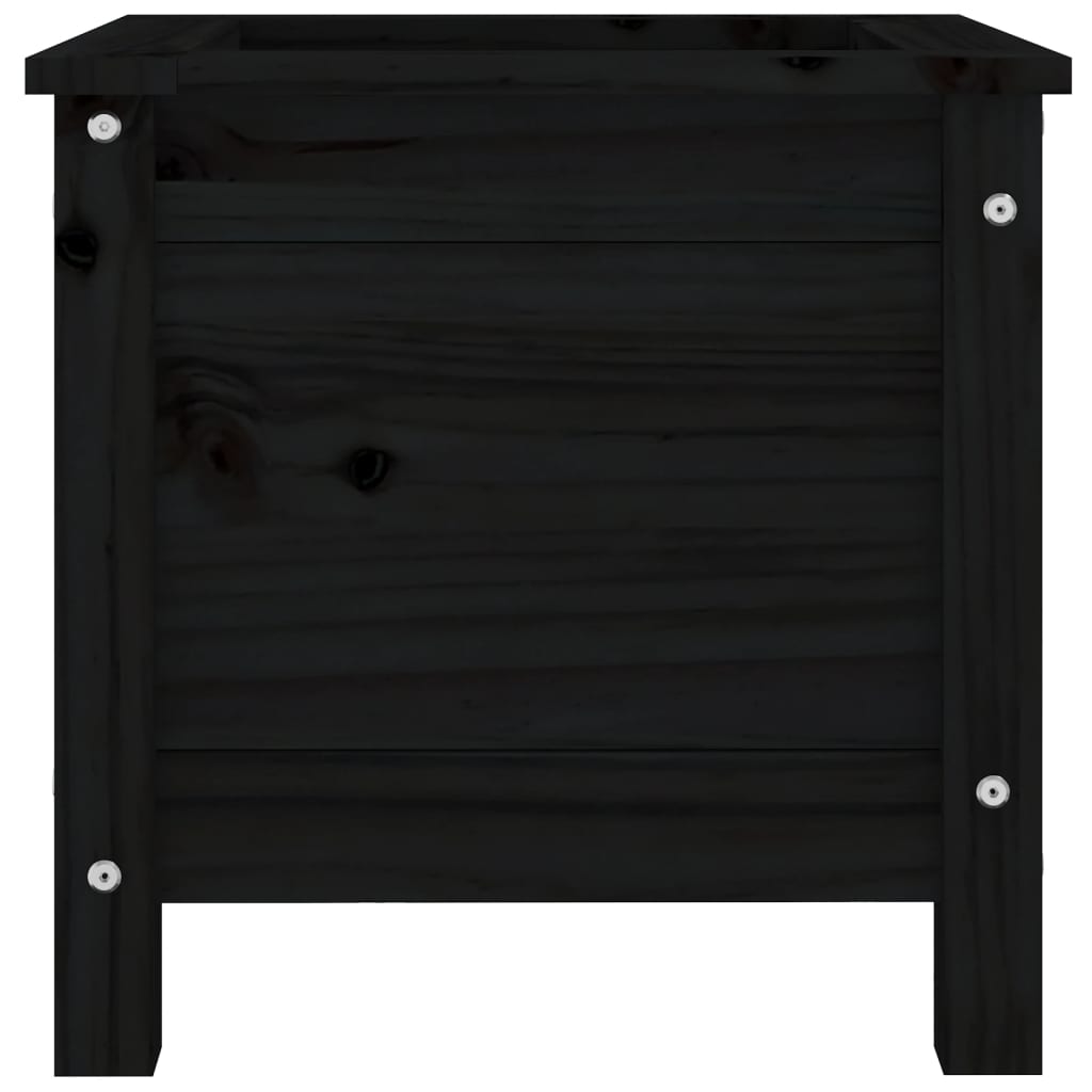 Garden Planter Black 40x40x39 cm Solid Wood Pine