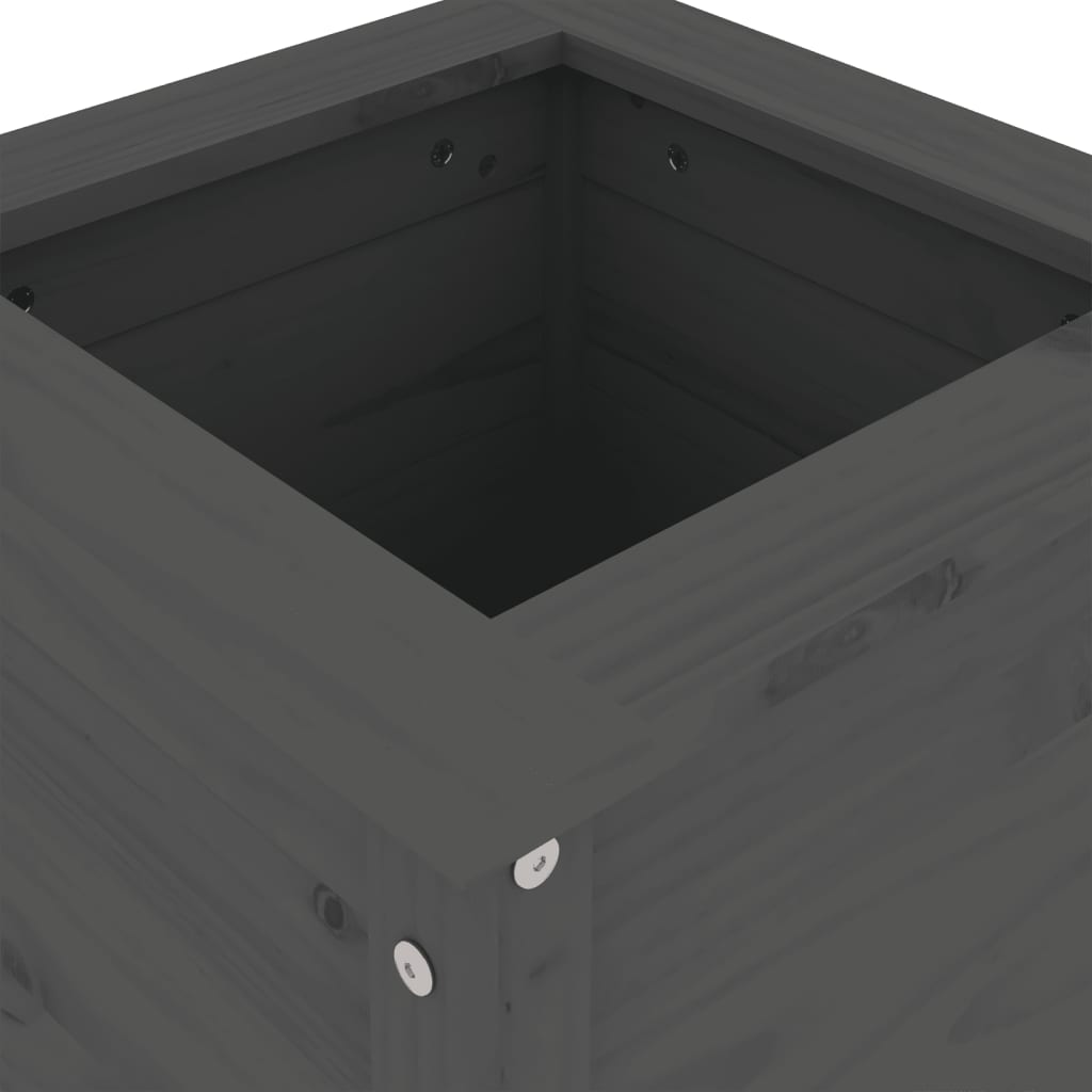 Garden Planter Grey 40x40x78 cm Solid Wood Pine