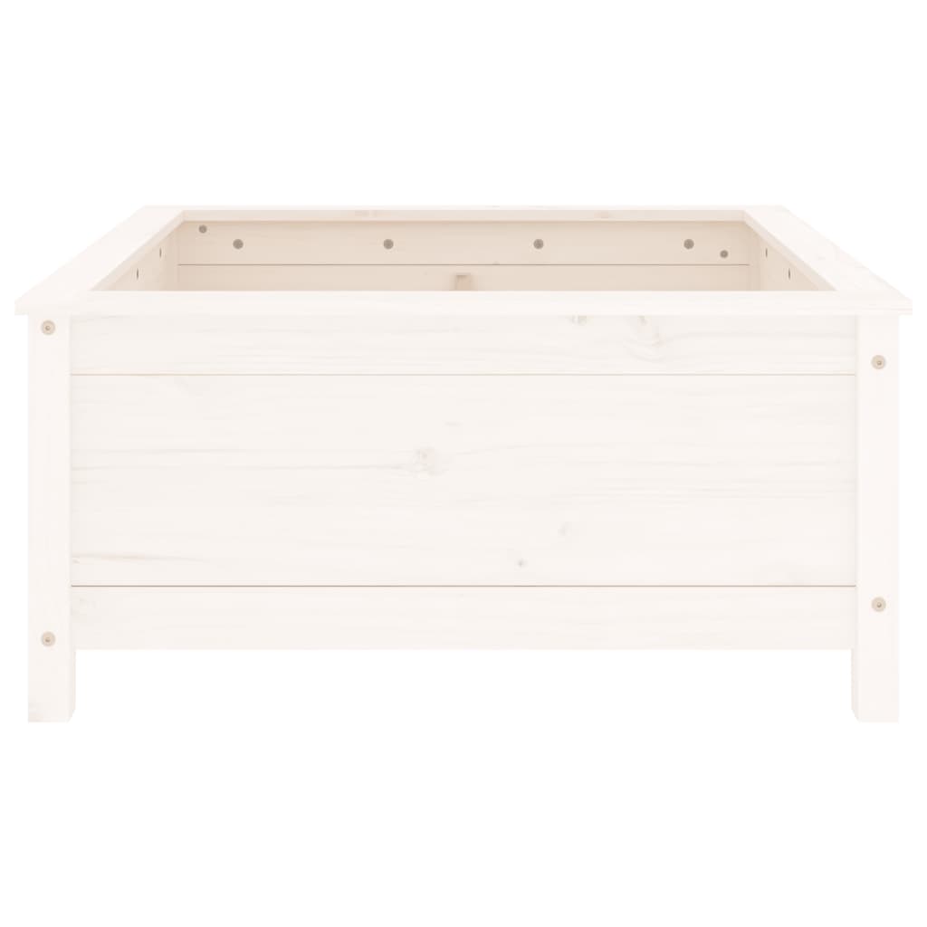 Garden Planter White 82.5x82.5x39 cm Solid Wood Pine