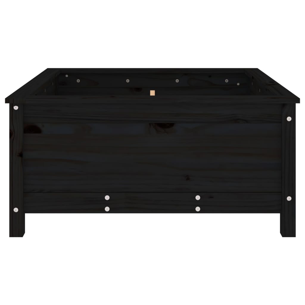 Garden Planter Black 82.5x82.5x39 cm Solid Wood Pine