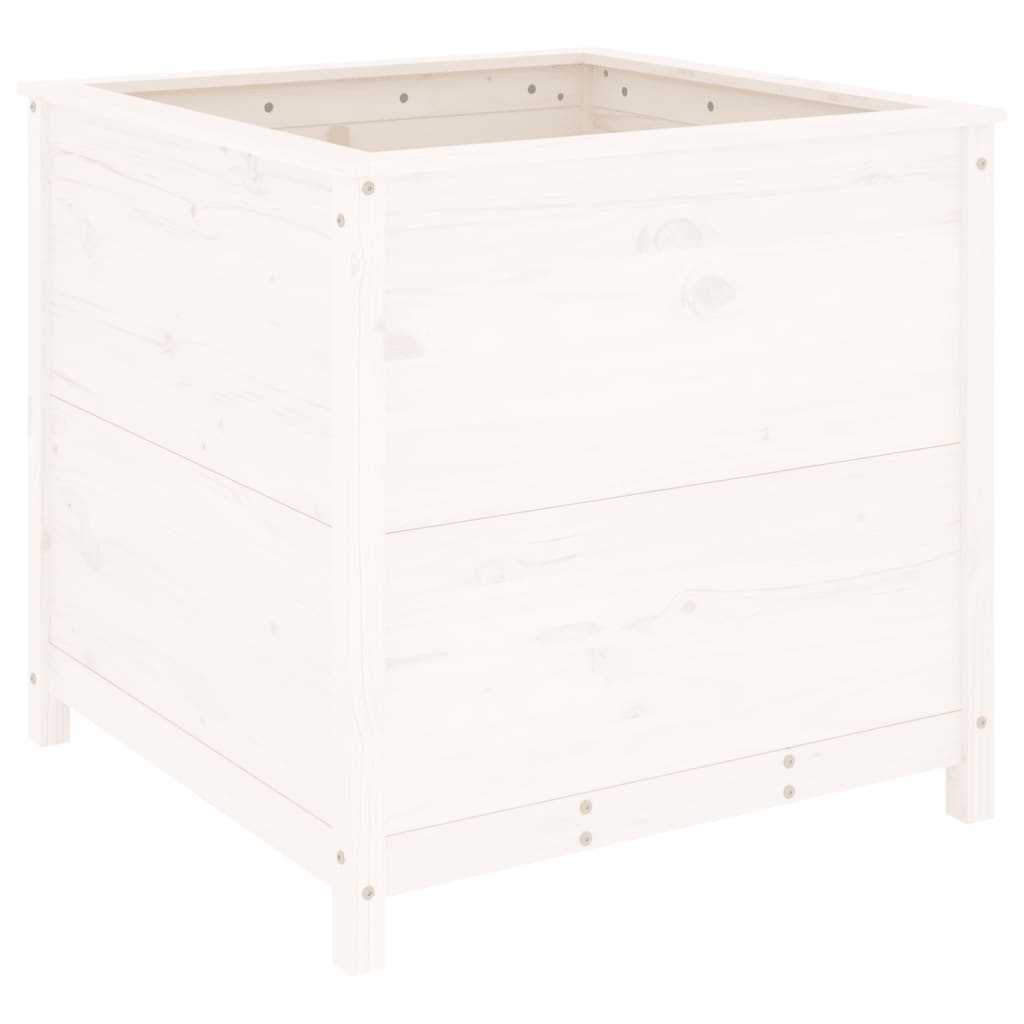 Garden Planter White 82.5x82.5x78 cm Solid Wood Pine