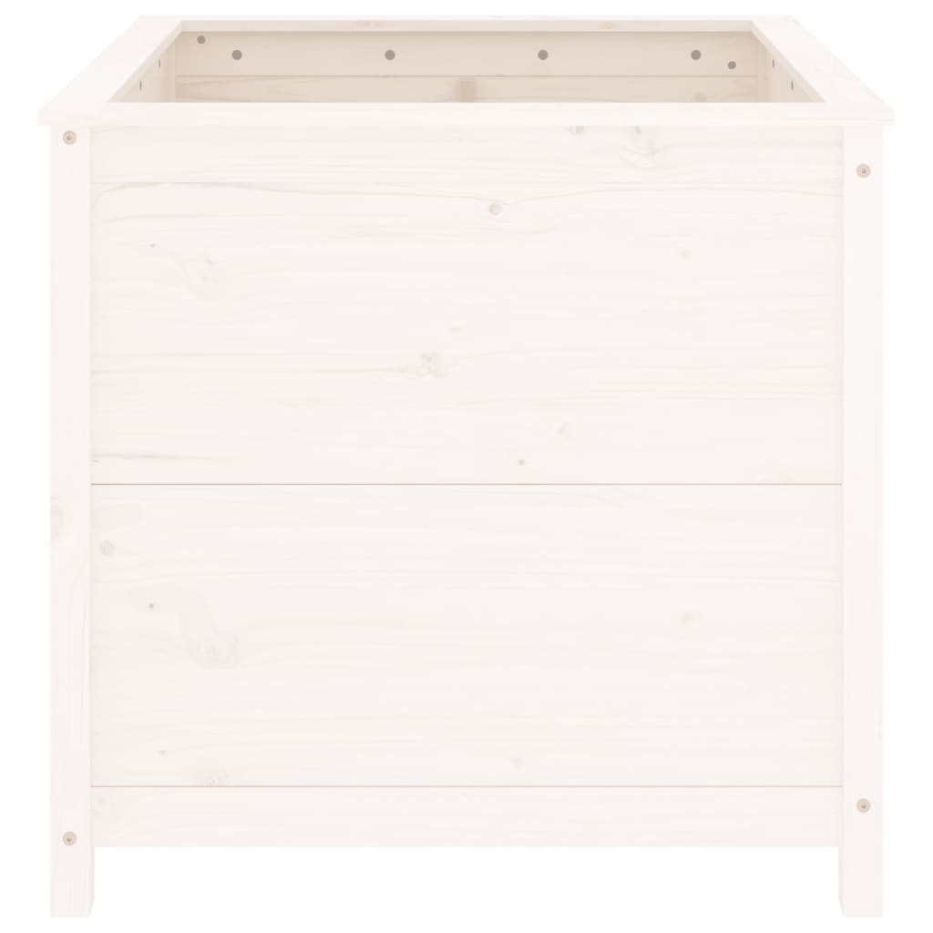 Garden Planter White 82.5x82.5x78 cm Solid Wood Pine